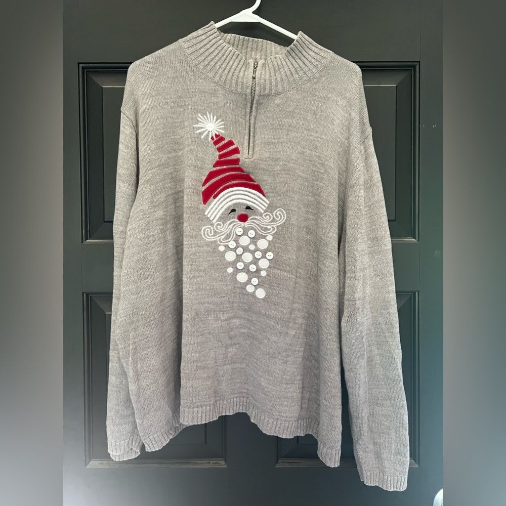NorthStyle 3X Gray Santa Sweater